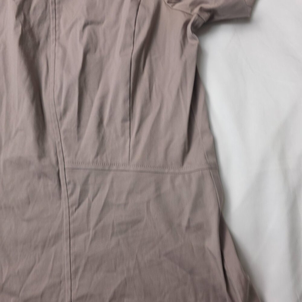 Lafayette 148 New York Taupe Short-Sleeve Peplum Top - Picture 3 of 8